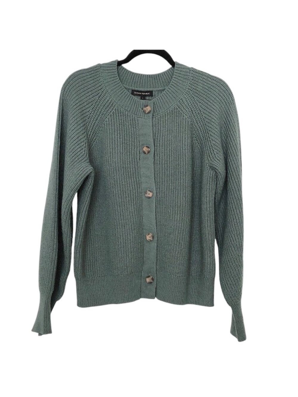 NWT Banana Republic Green Long Sleeve Button Sweater Top L